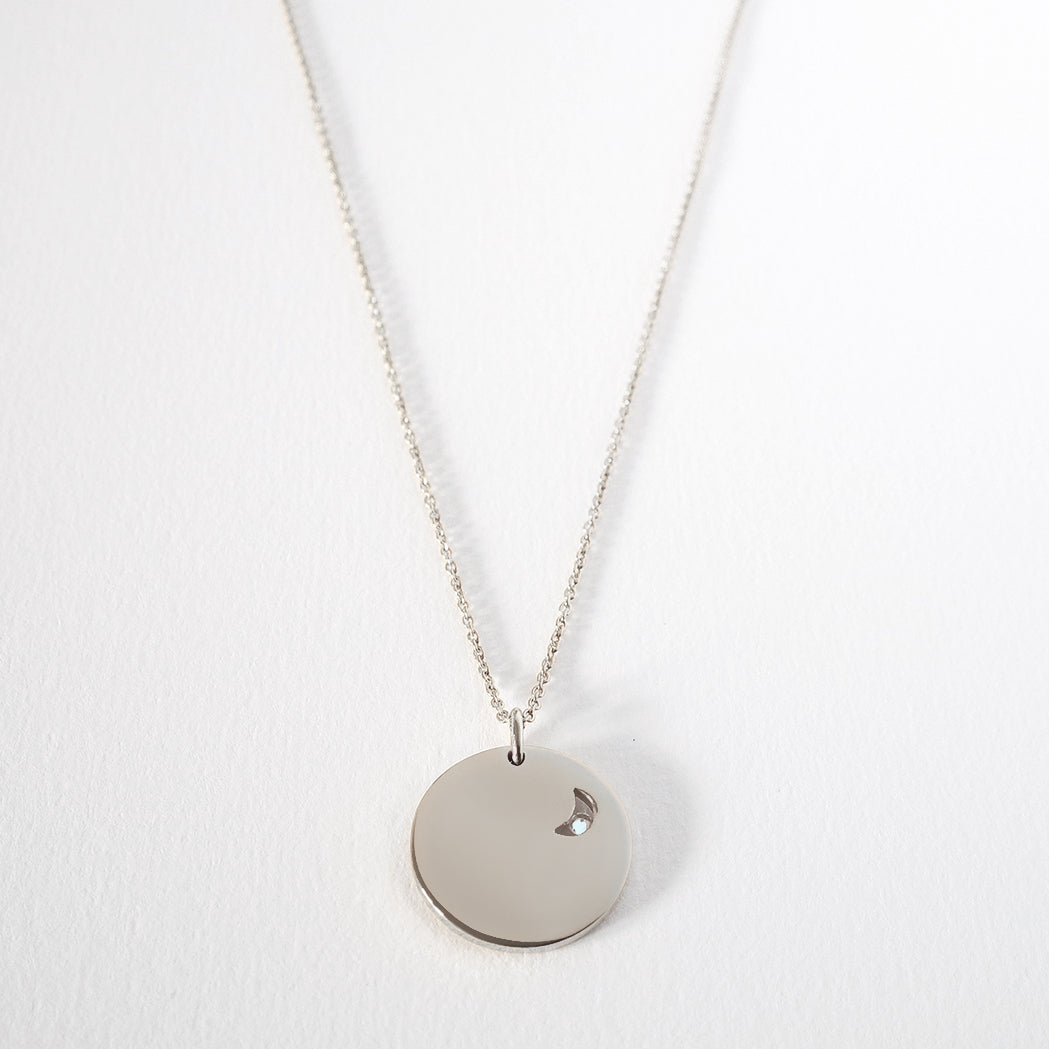 Moon Medal Necklace - To Engrave