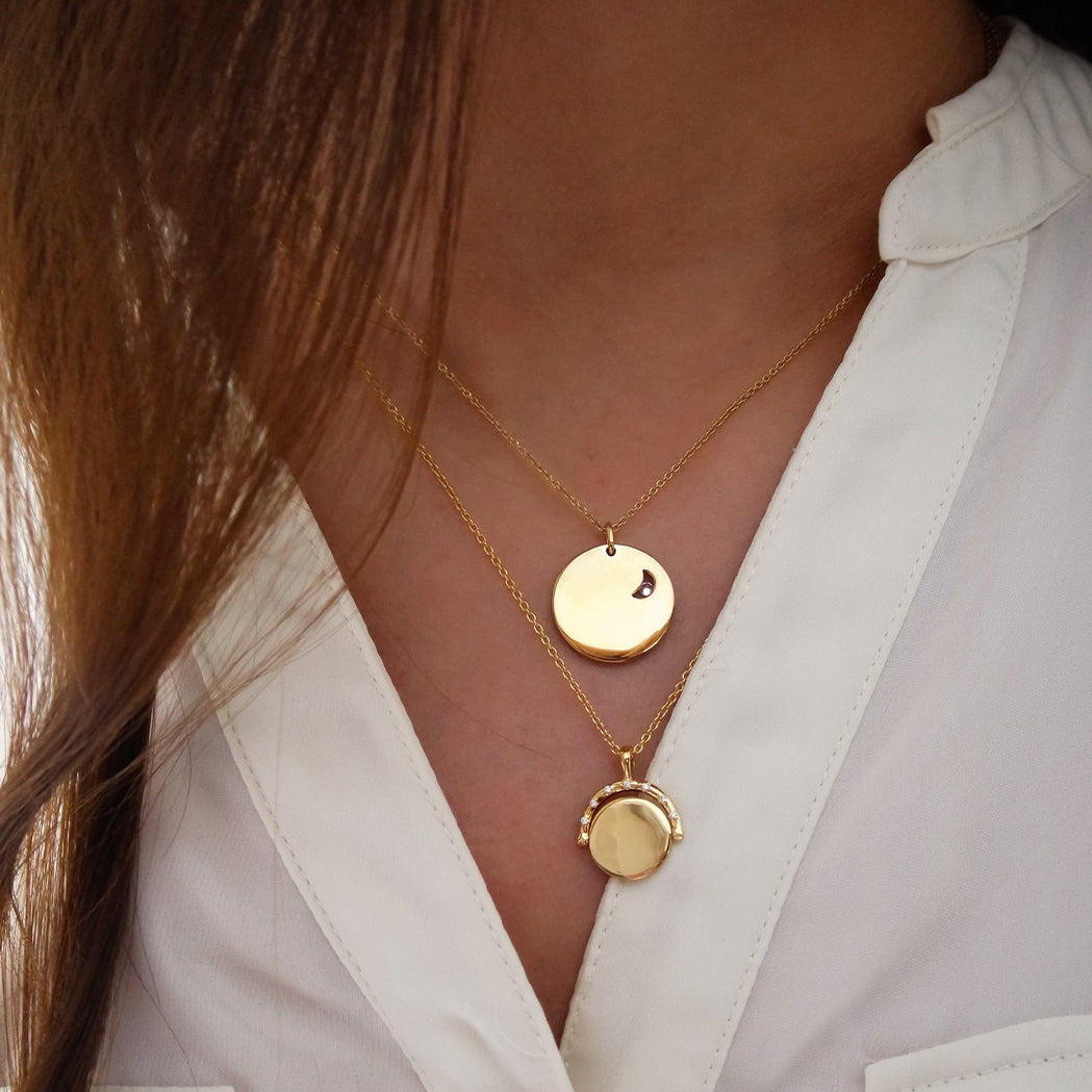 Moon Medal Necklace - To Engrave