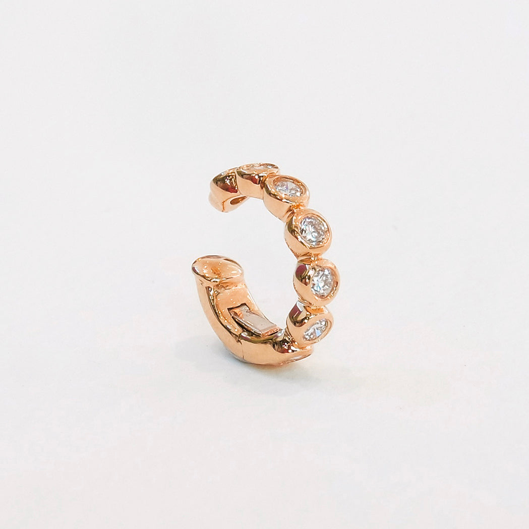 Ear Cuff Stone Gold & Diamonds - Medium