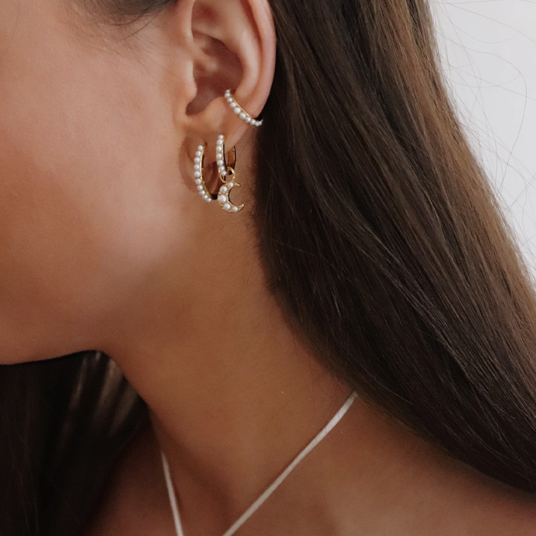 Pearly Moon Ear Cuff