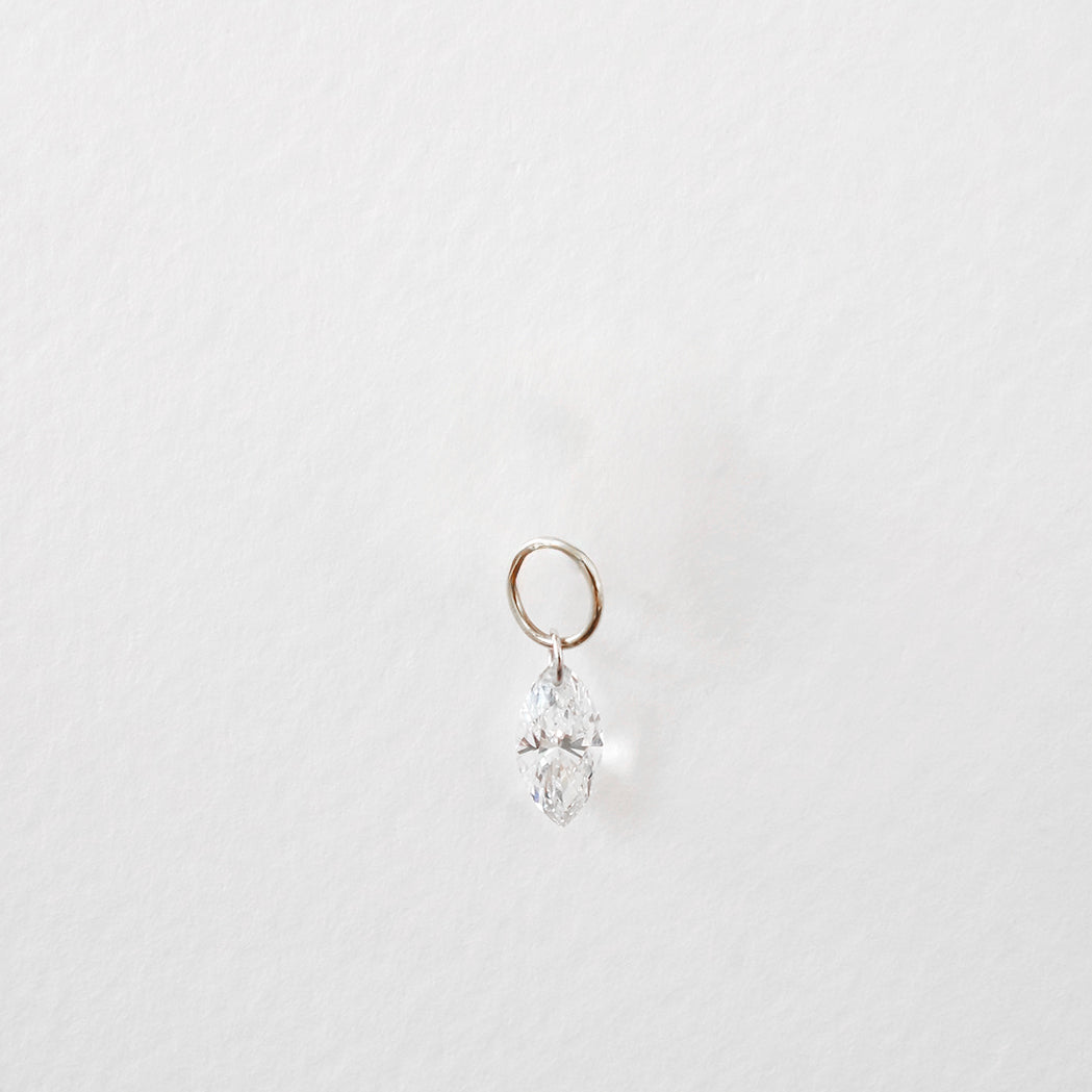 Drilled Diamond Pendant for Earrings - Marquise