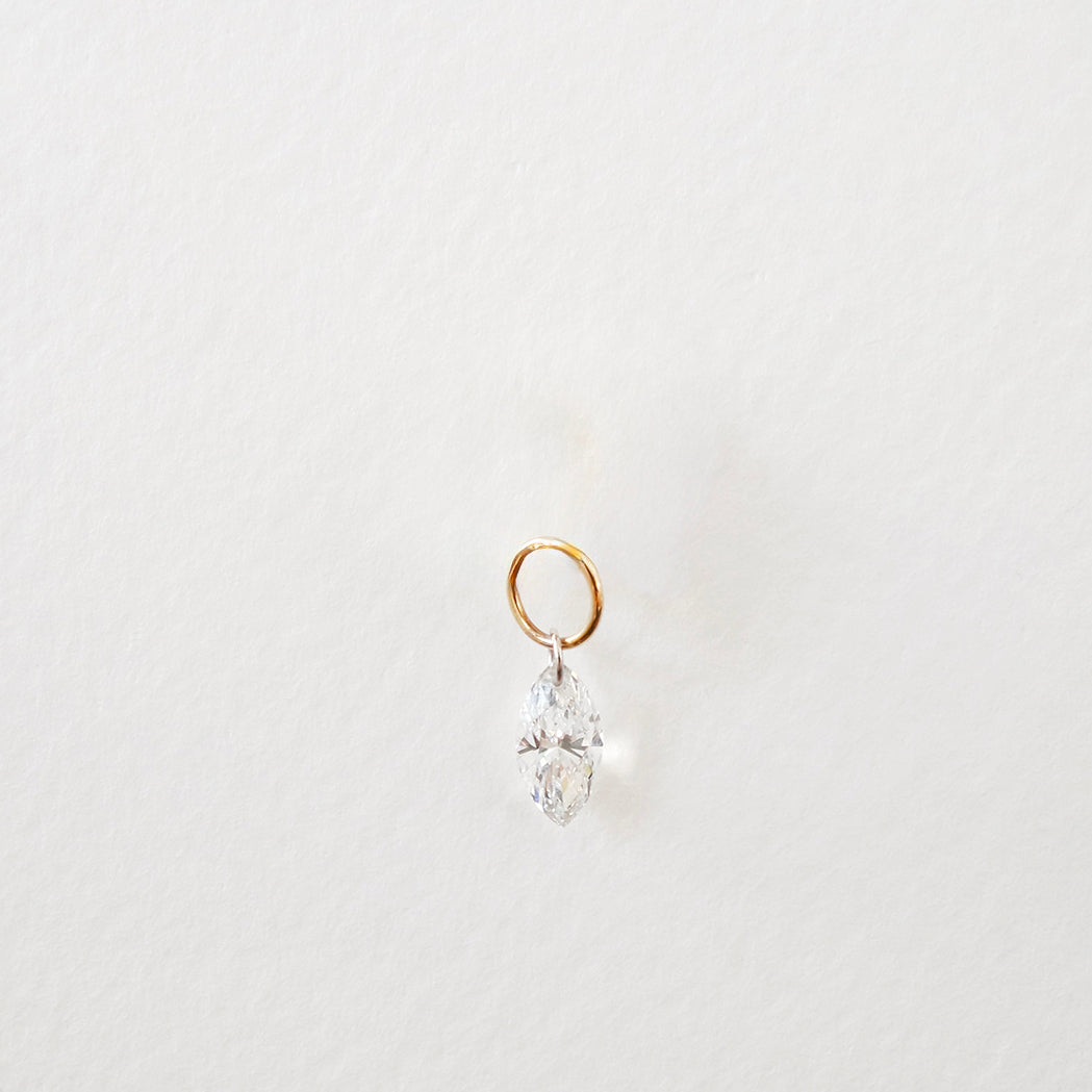 Drilled Diamond Pendant for Earrings - Marquise