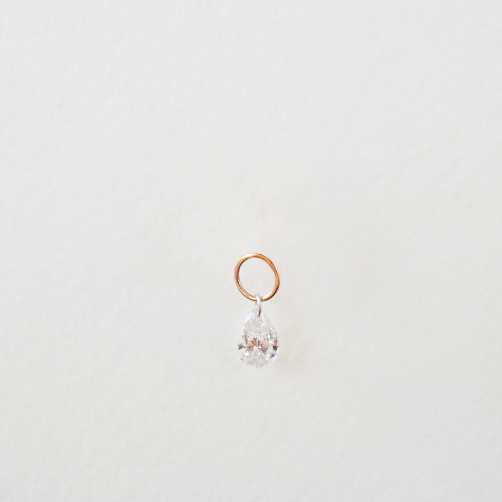 Drilled Diamond Pendant for Earrings - Pear