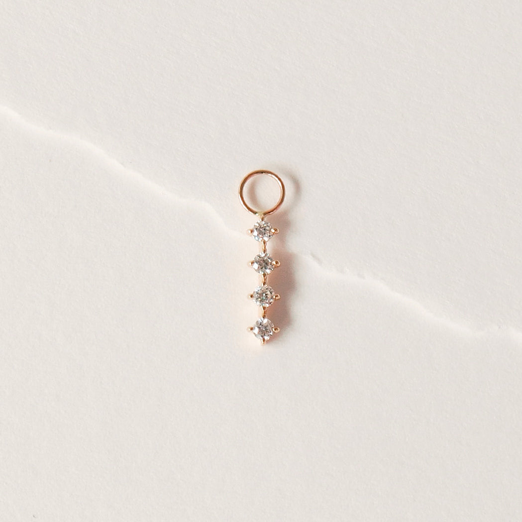 Square Pendant for Earring - Gold & Diamonds