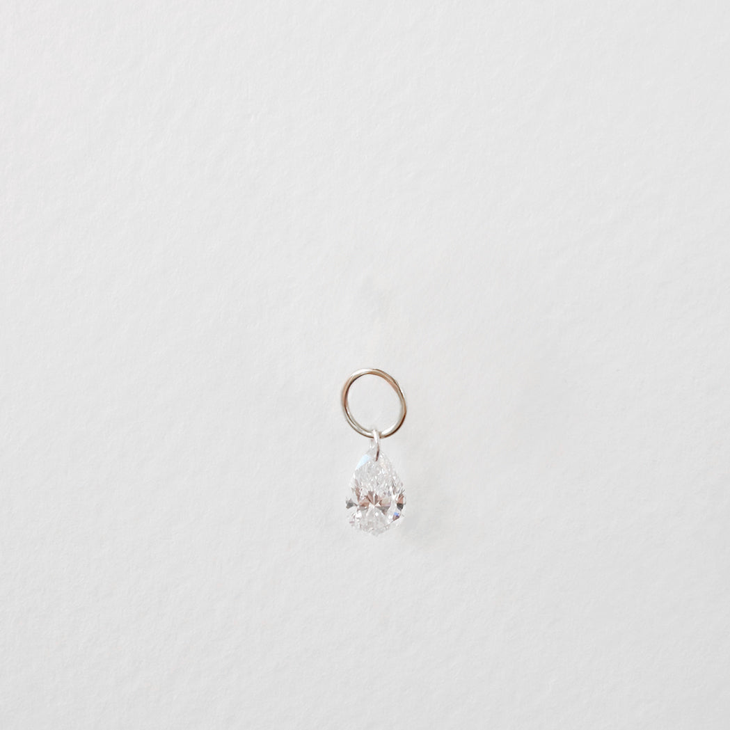 Drilled Diamond Pendant for Earrings - Pear