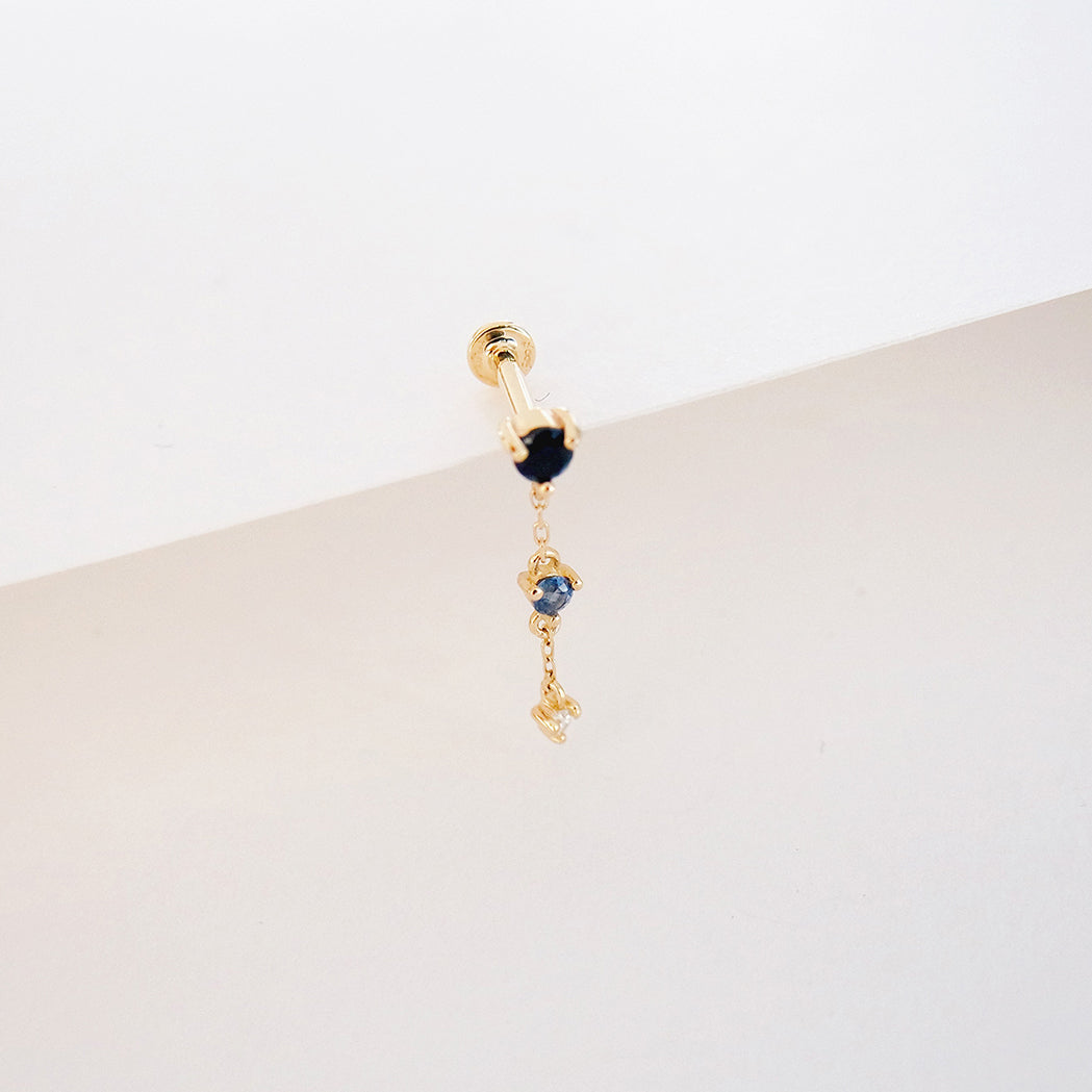 Arianne Ohrpiercing - Gold & Saphir