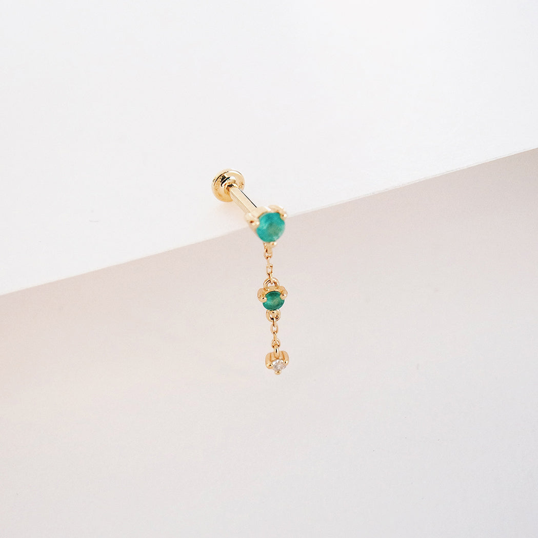 Arianne Ear Piercing - Gold & Emeralds