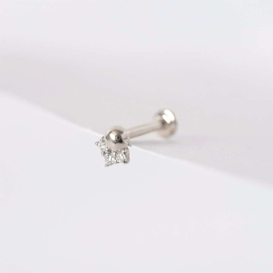 Crown Piercing Stud - Gold & Diamond