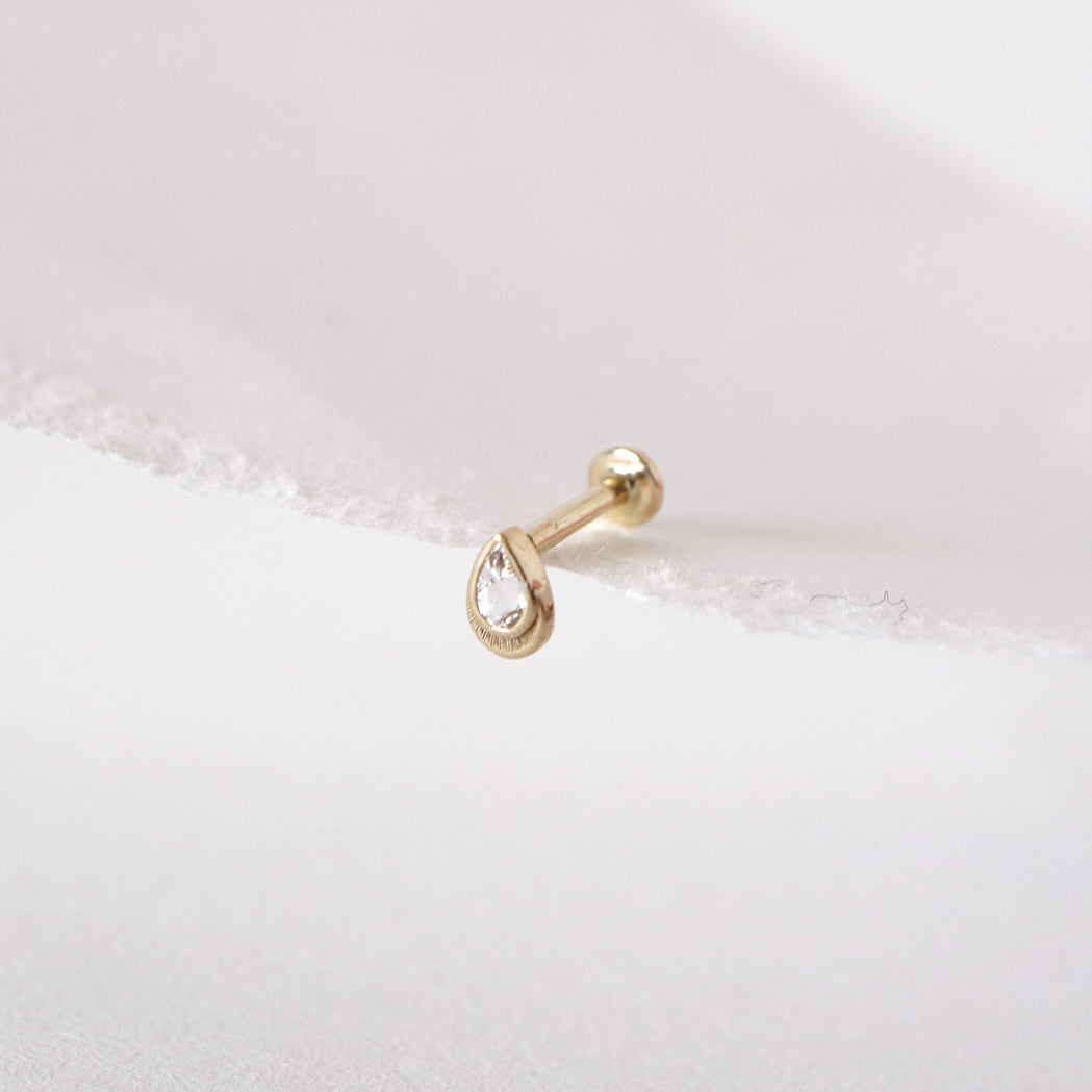 Piercing d'Oreille Drop Or & Diamant