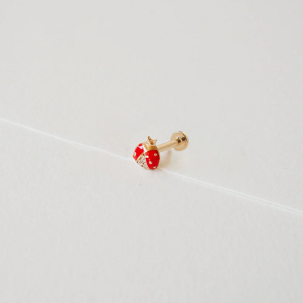 Ladybug Gold & Enamel Ear Piercing
