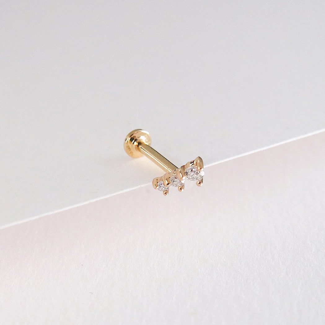 Leo Ear Piercing - Gold & Diamonds