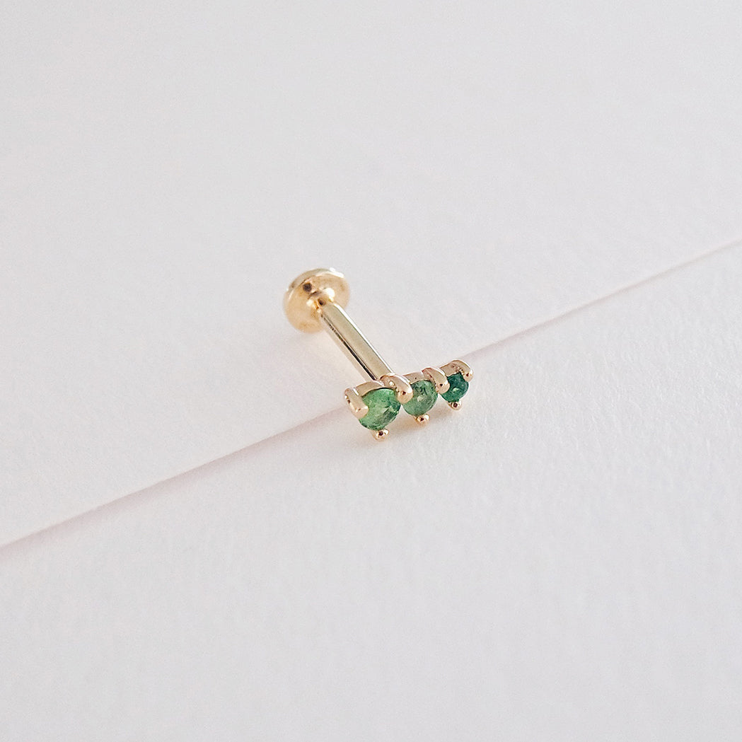 Leo Ear Piercing - Gold & Tsavorite