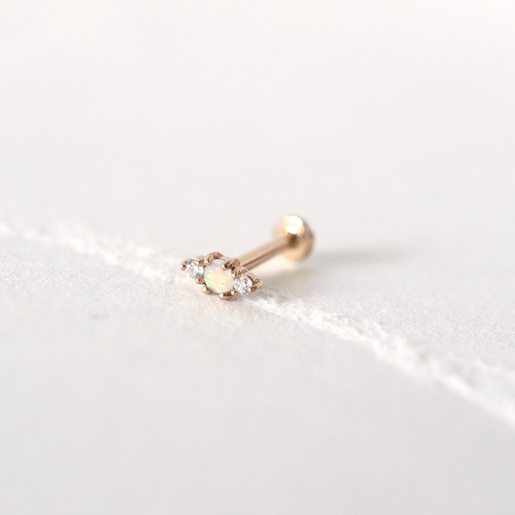 Piercing d'Oreille Opale & Or