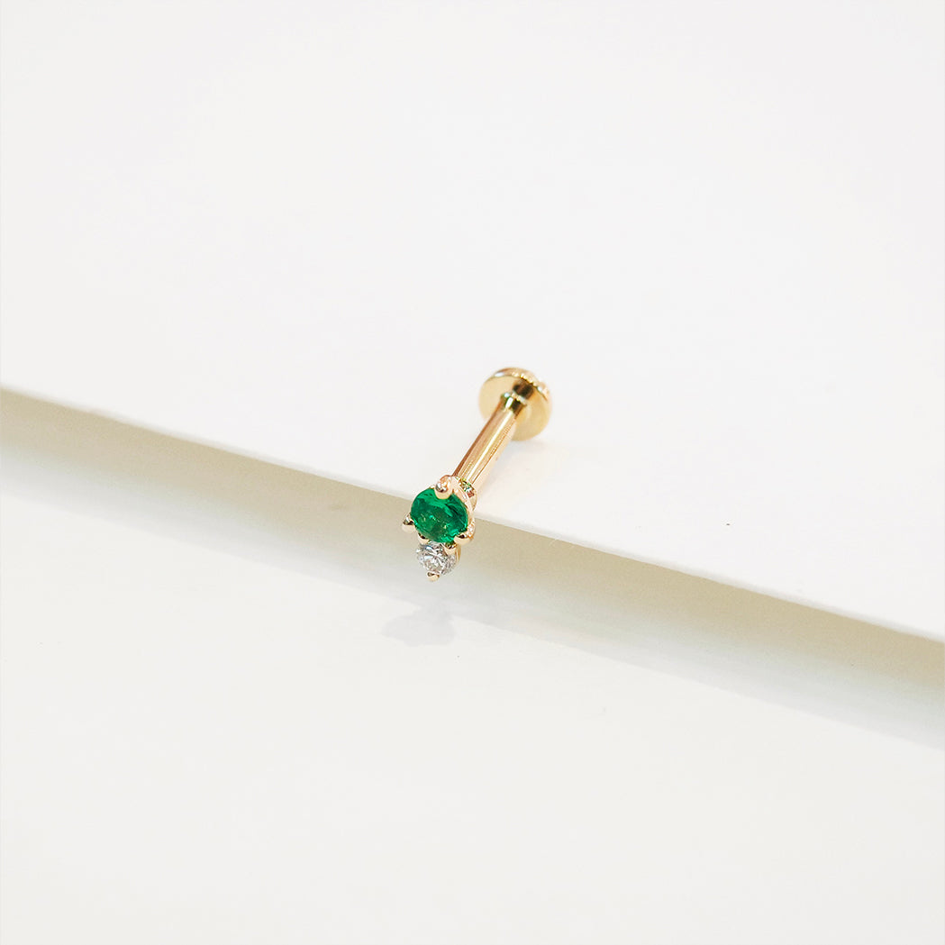 Piercing d'oreille Oz - Or, Tsavorite & Diamant