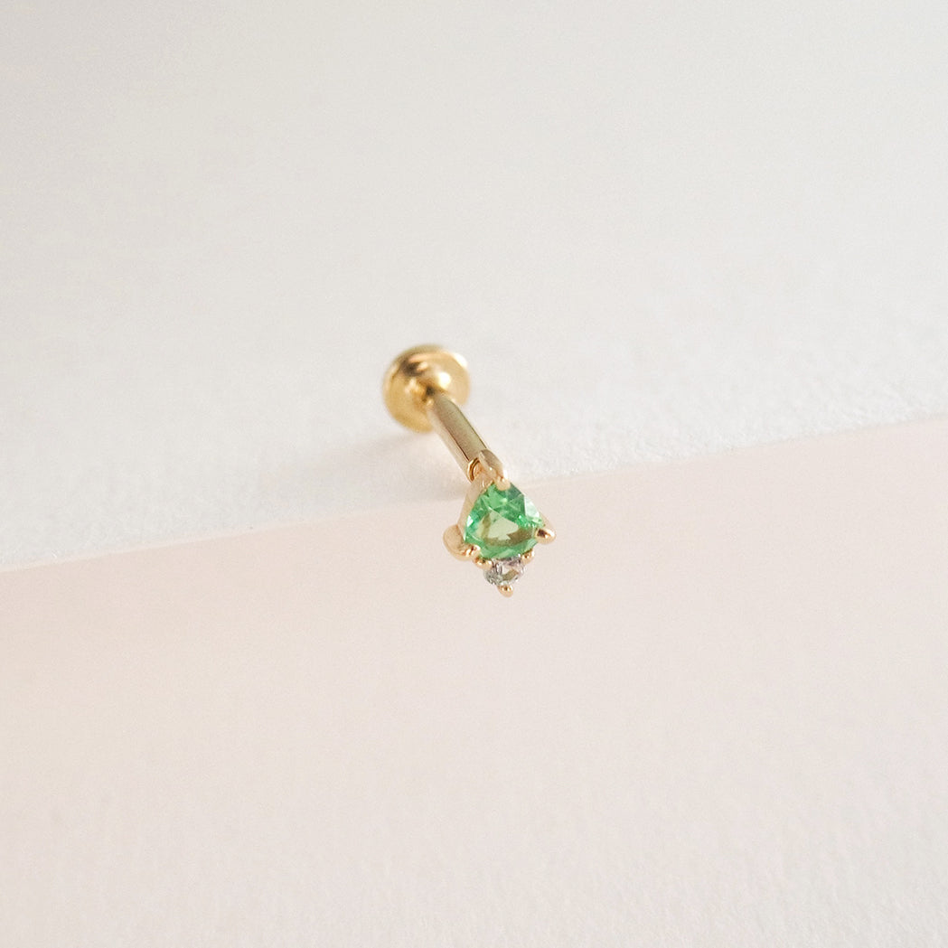 Piercing d'oreille Oz - Or, Tsavorite & Diamant