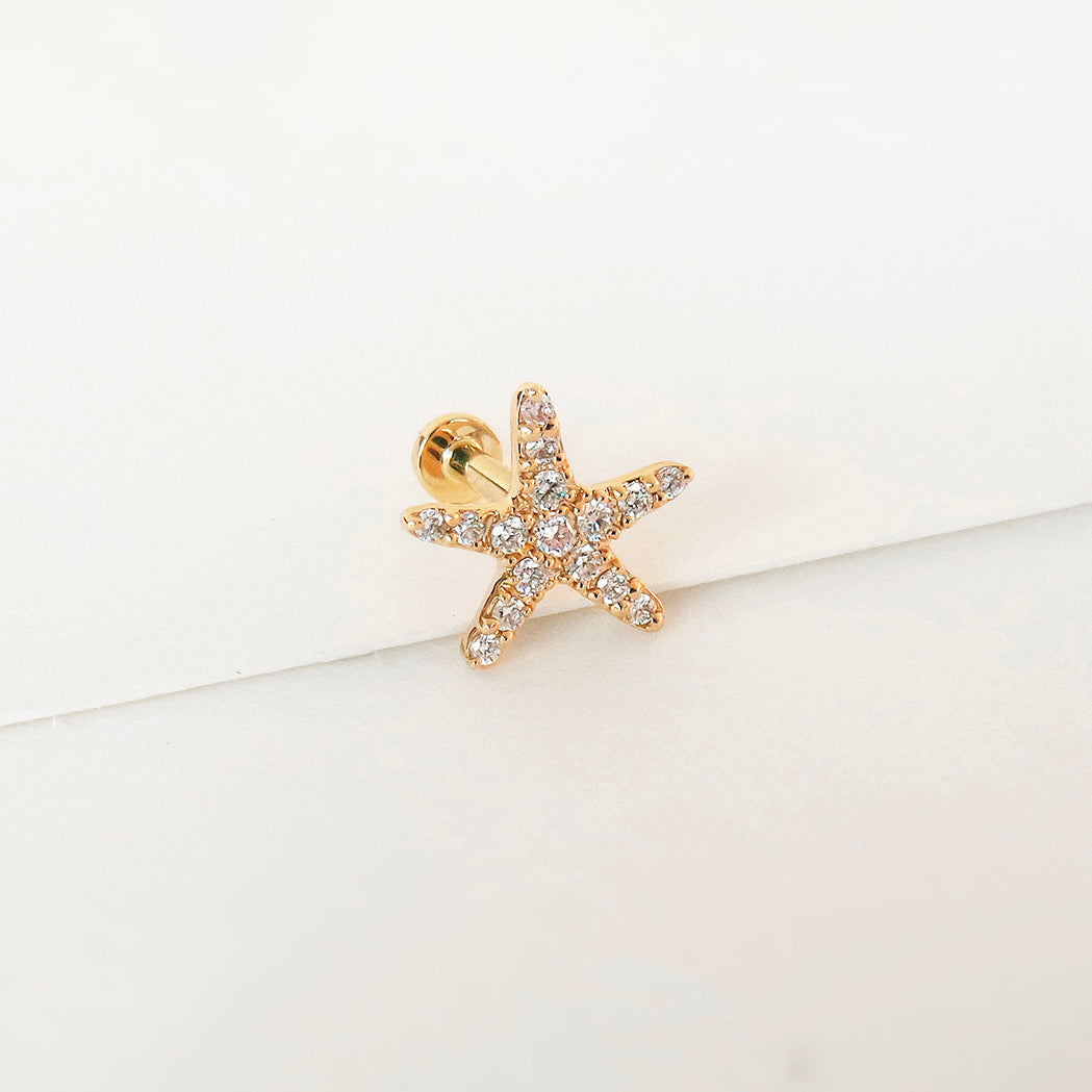 Piercing d'Oreille Sea Star - Or & Diamants