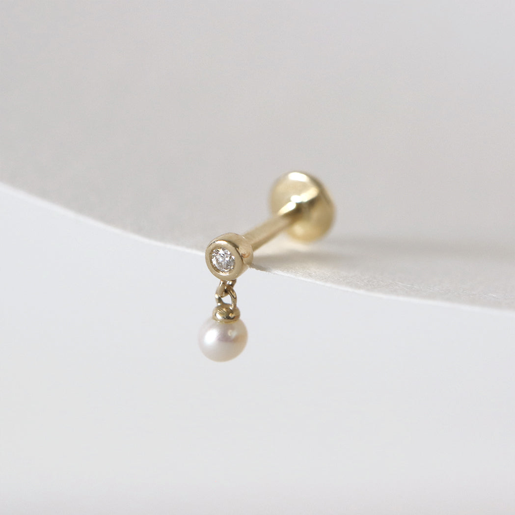 Shaker Piercing - Gold & Pearl