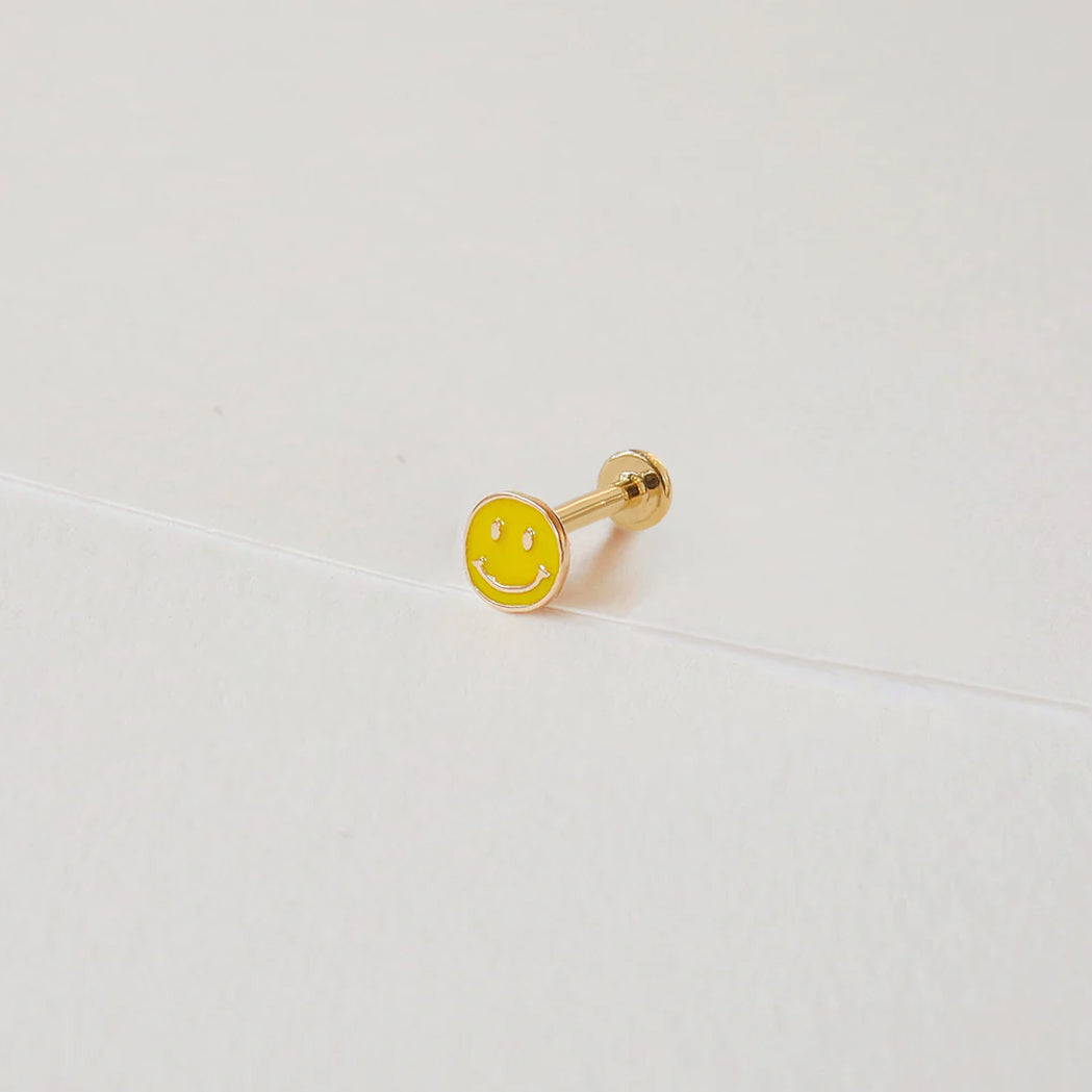 Smiley Gold & Enamel Ear Piercing