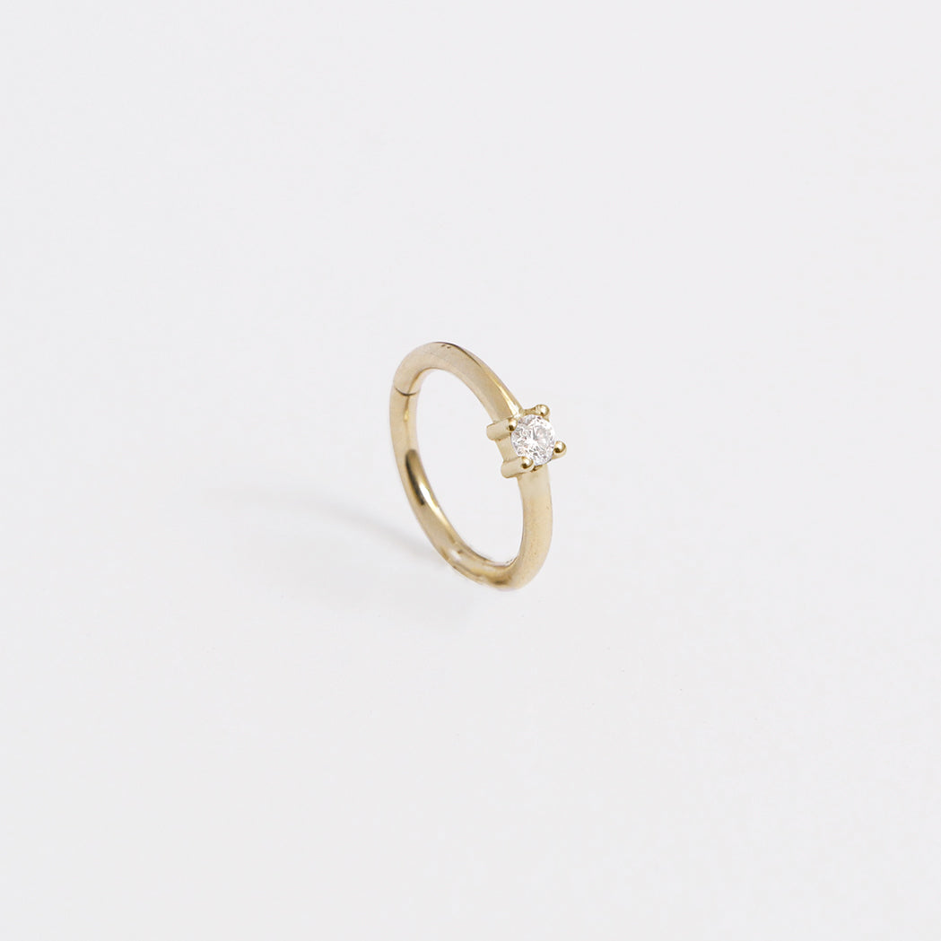 Sol Piercing Ring in Gold & Diamonds - 6, 8, 10 or 12 mm