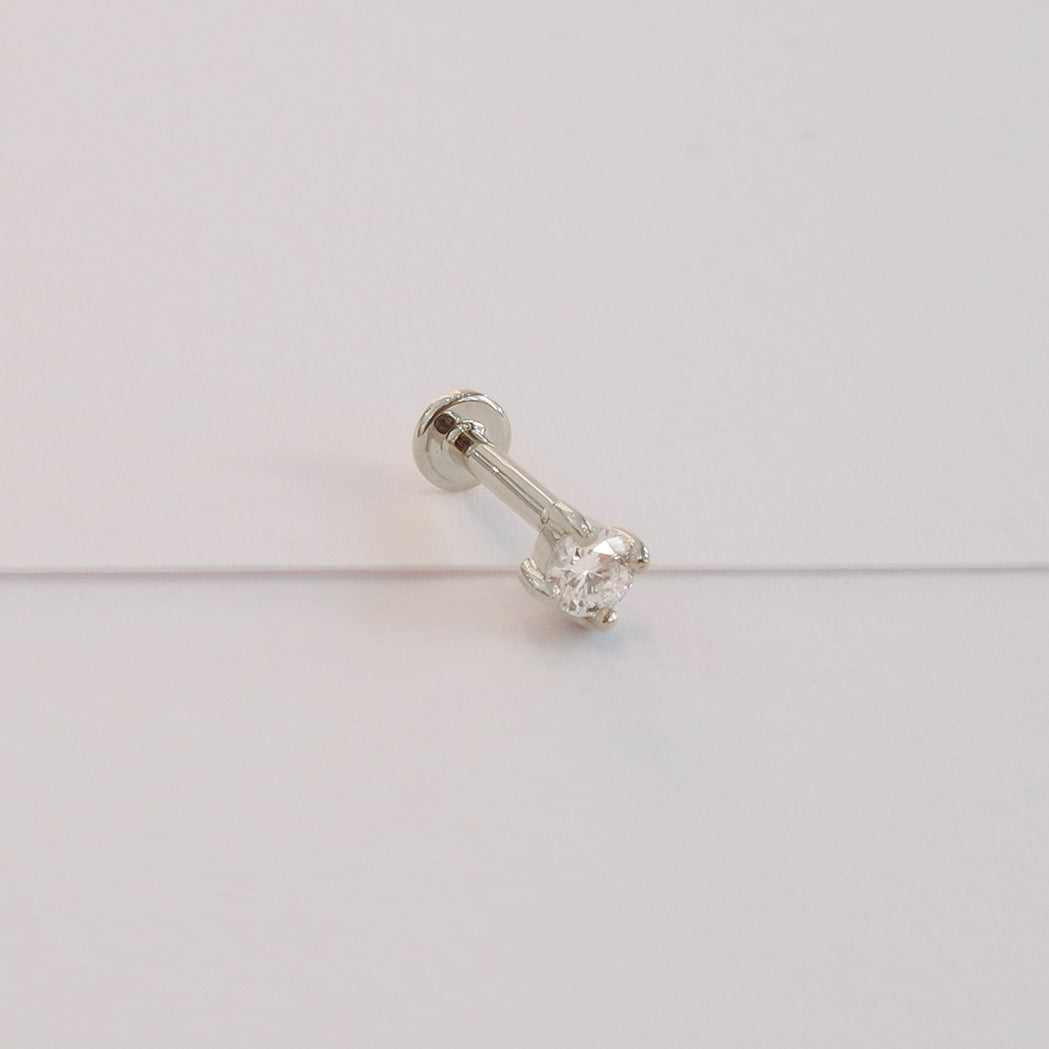 Square Ear Piercing 2.5 mm - Gold & Diamant