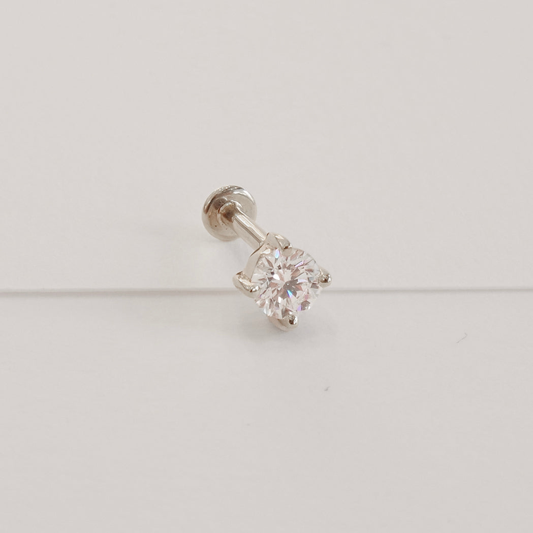 Square Ear Piercing 3.5 mm - Gold & Diamant