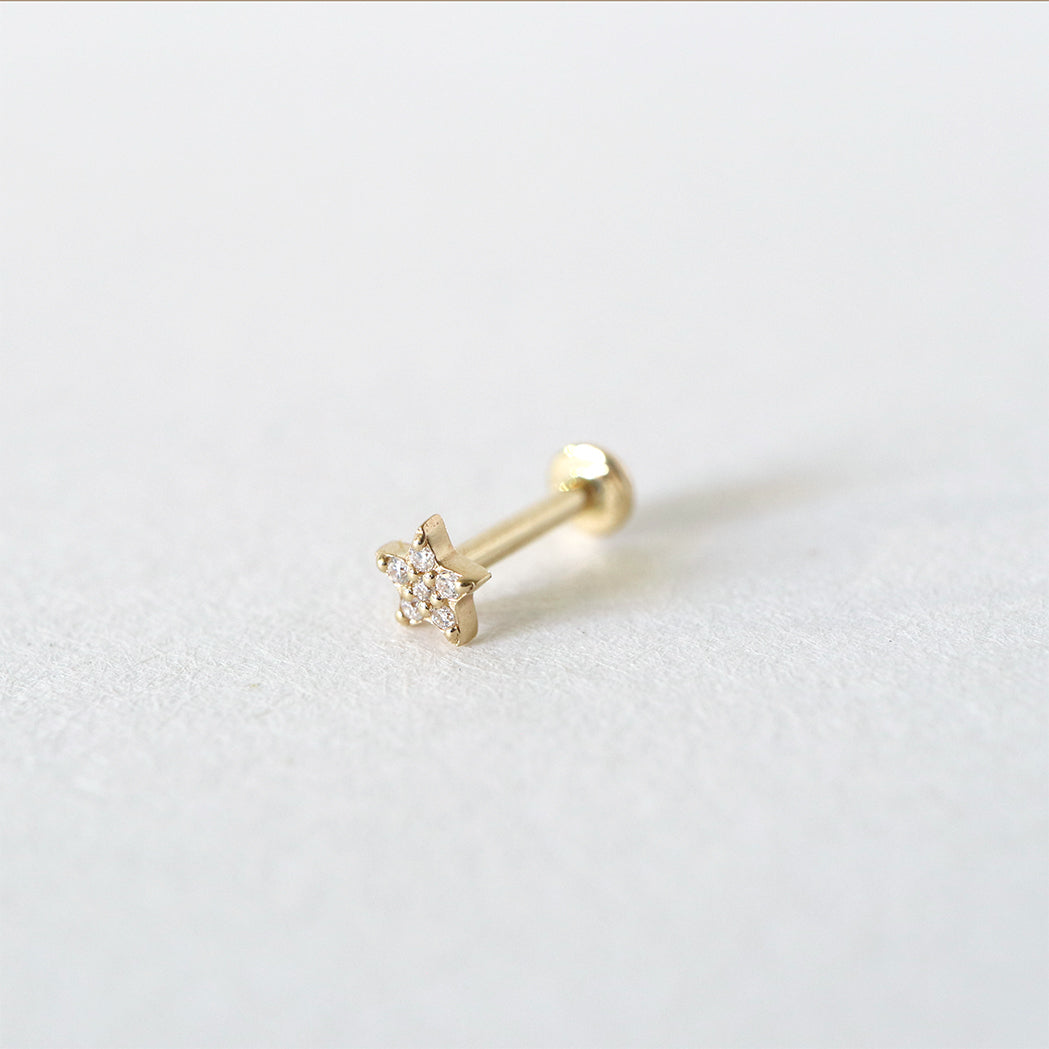 Star Ear Piercing - Gold & Diamond