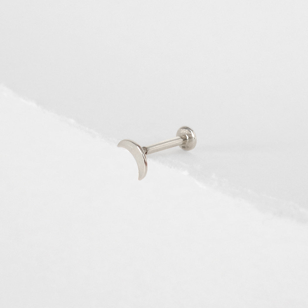Tiny Moon Gold Ear Piercing