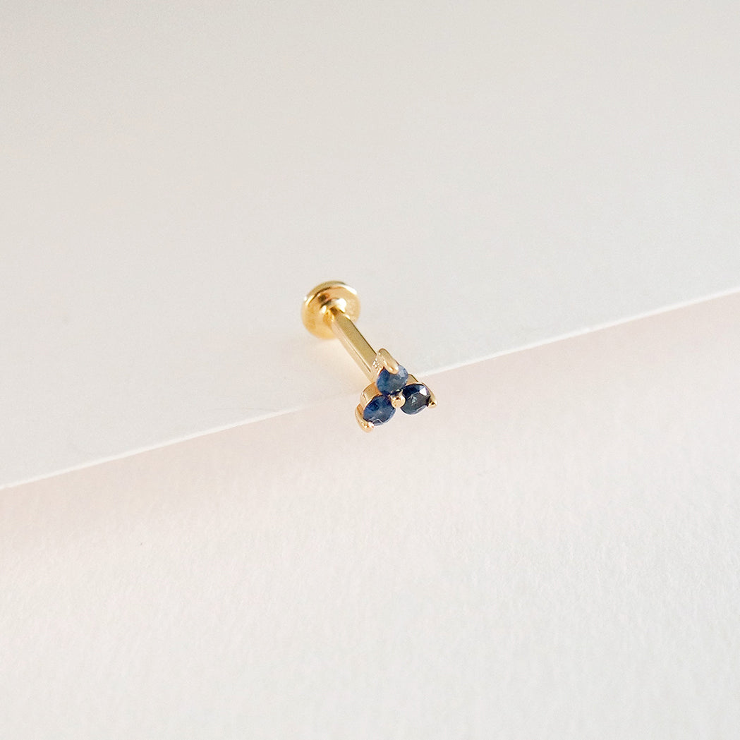 Mini Triade Ear Piercing - Gold & Sapphire
