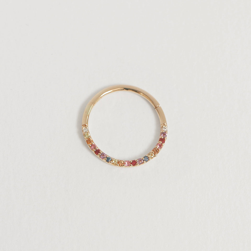 Rainbow Gold Ear Piercing Ring