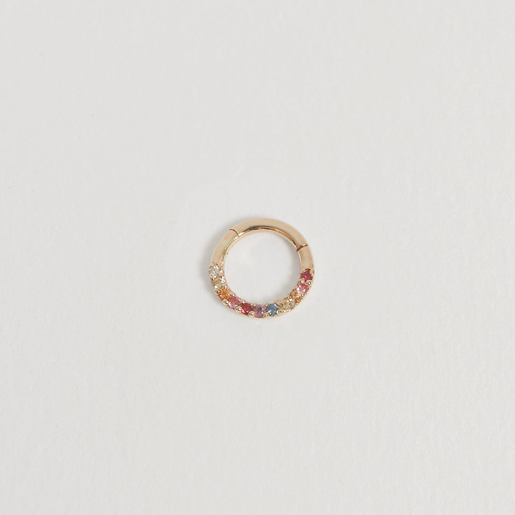 Rainbow Gold Ear Piercing Ring