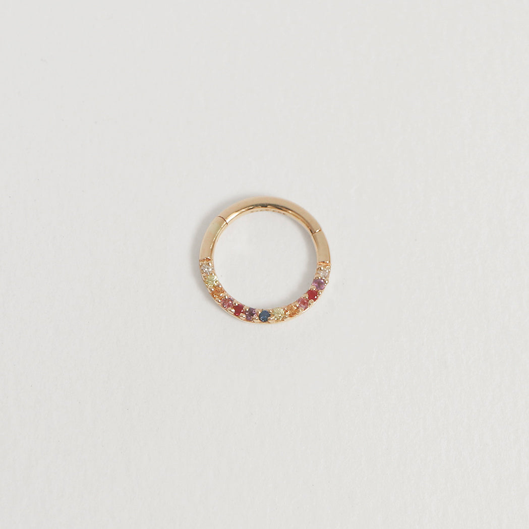 Rainbow Gold Ear Piercing Ring