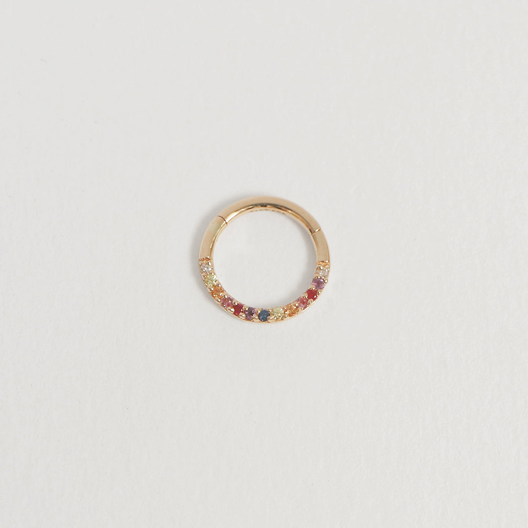 Rainbow Gold Ear Piercing Ring