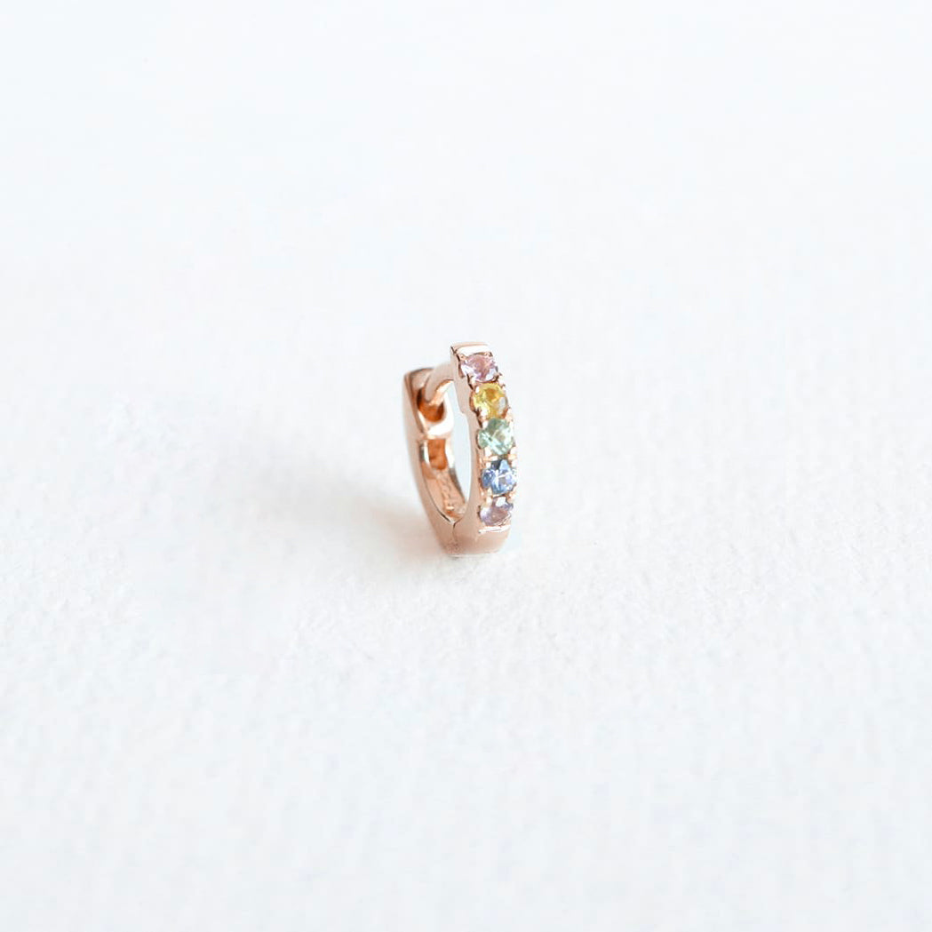 Gold & Saphir Rainbow Creole - 6 mm - Einzeln Verkauf