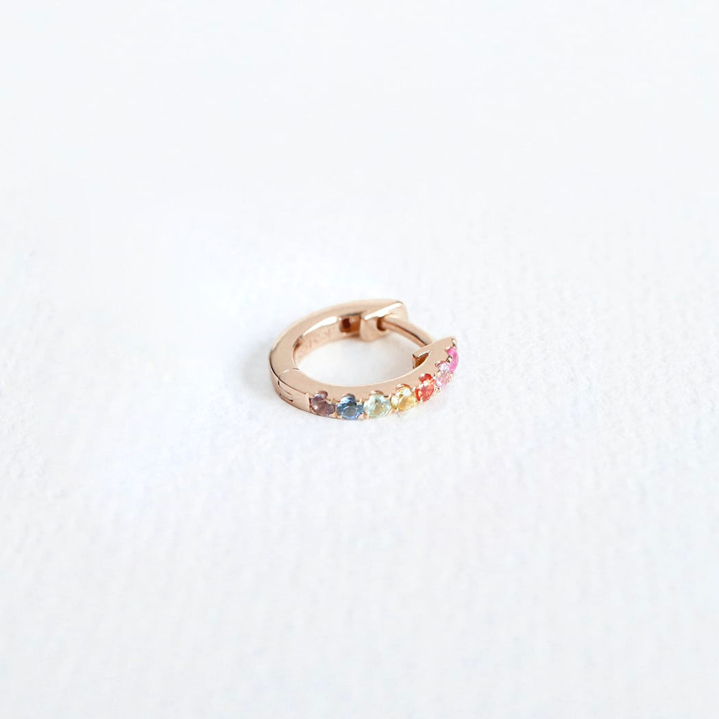 Gold & Saphir Rainbow Creole - 8 mm - Einzeln Verkauf