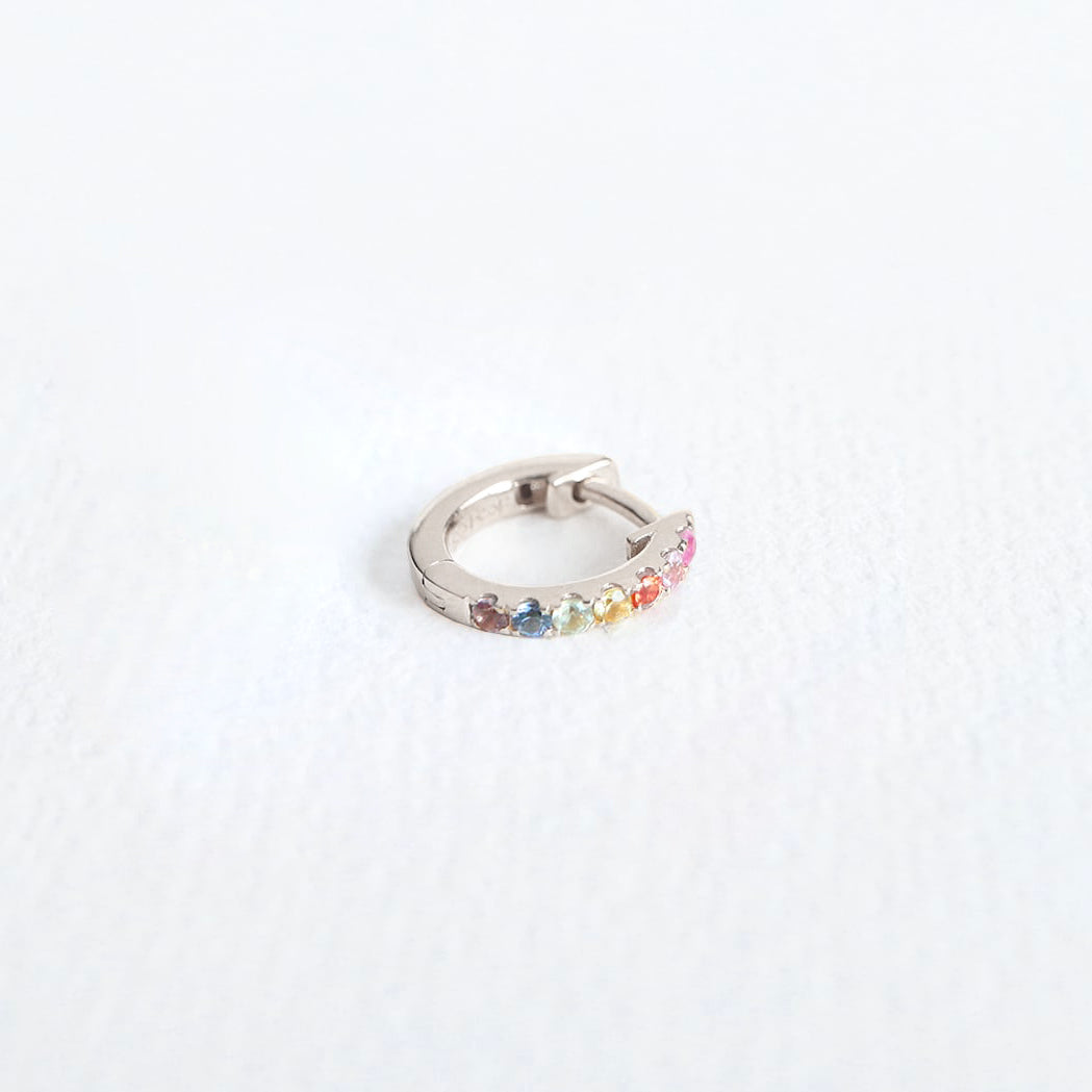 Gold & Saphir Rainbow Creole - 8 mm - Einzeln Verkauf