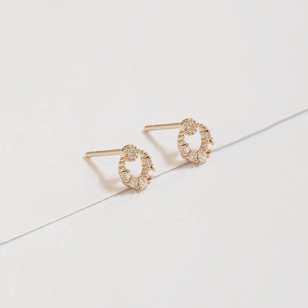 Rising Sun Gold & Diamonds Earrings