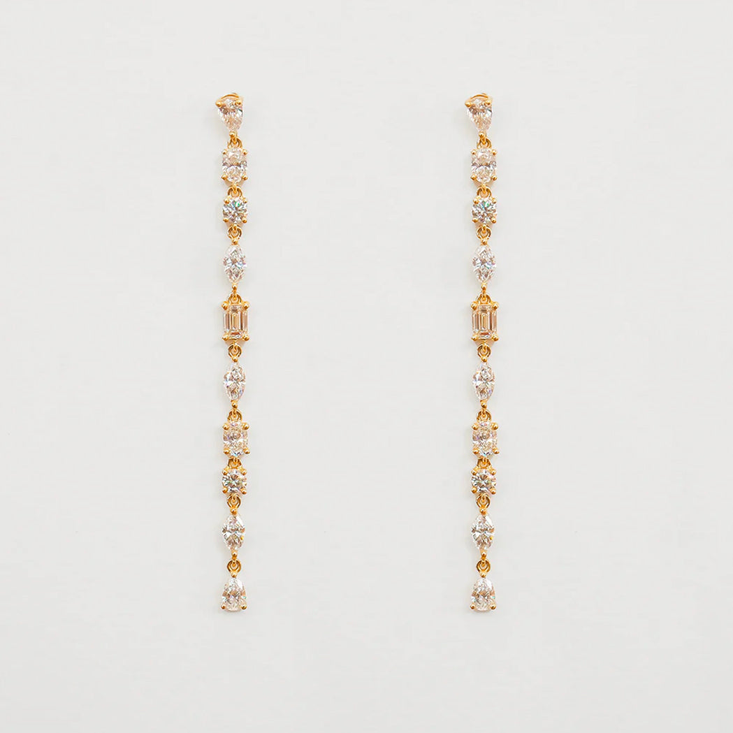 Boucles d'Oreilles Pendantes Riviera Or & Diamants