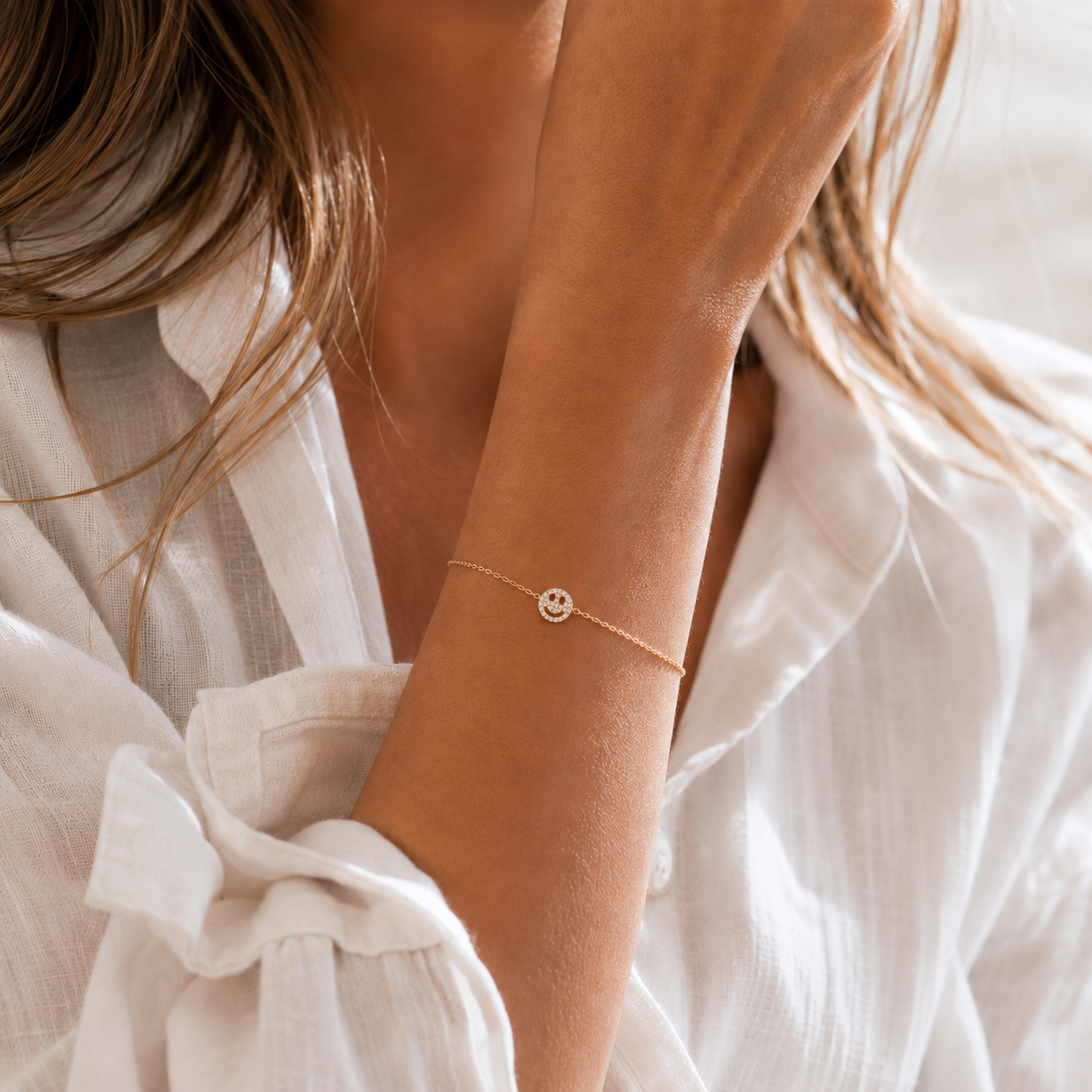 Smiley Armband - Gold & Diamanten