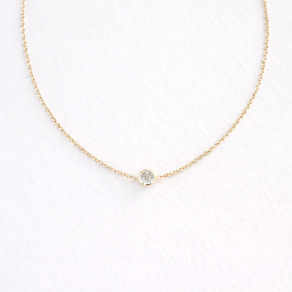 Birthstone Solitaire Necklace - Gold & Birthstone