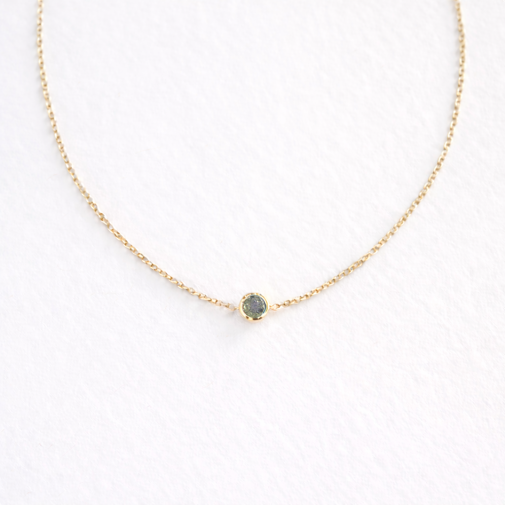 Birthstone Solitaire Necklace - Gold & Birthstone