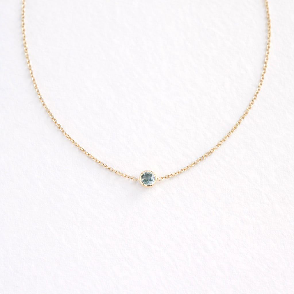 Birthstone Solitaire Necklace - Gold & Birthstone