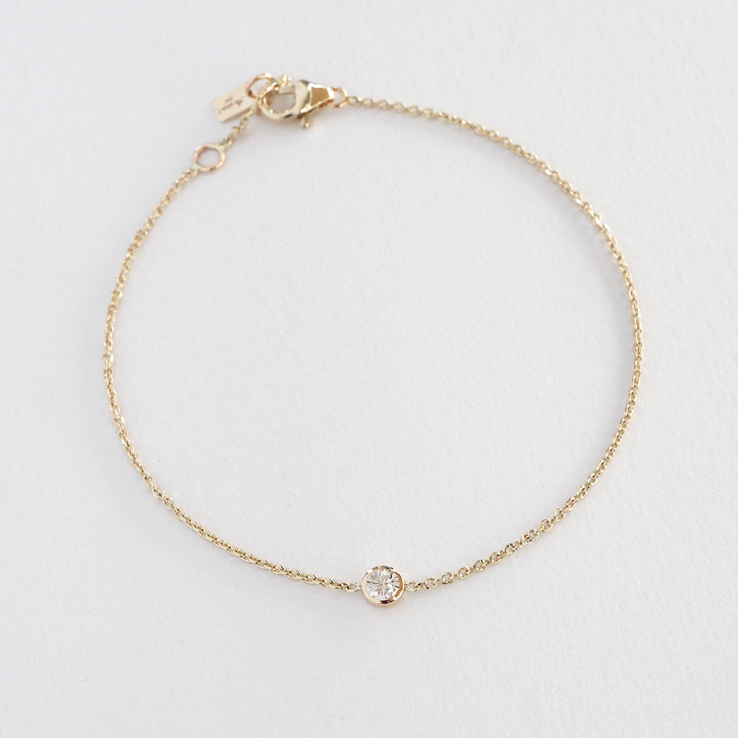 Birthstone Solitaire Bracelet - Gold & Birthstone