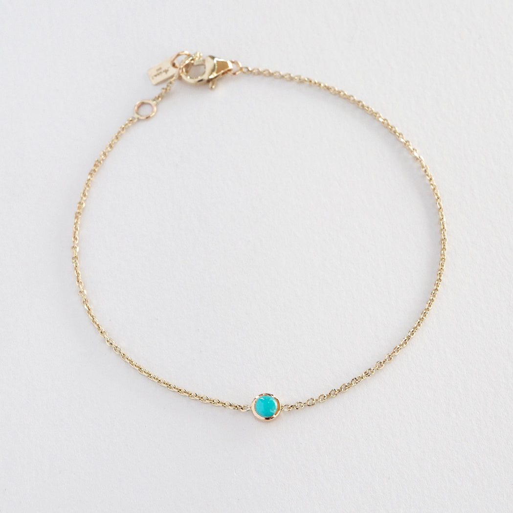 Birthstone Solitaire Bracelet - Gold & Birthstone