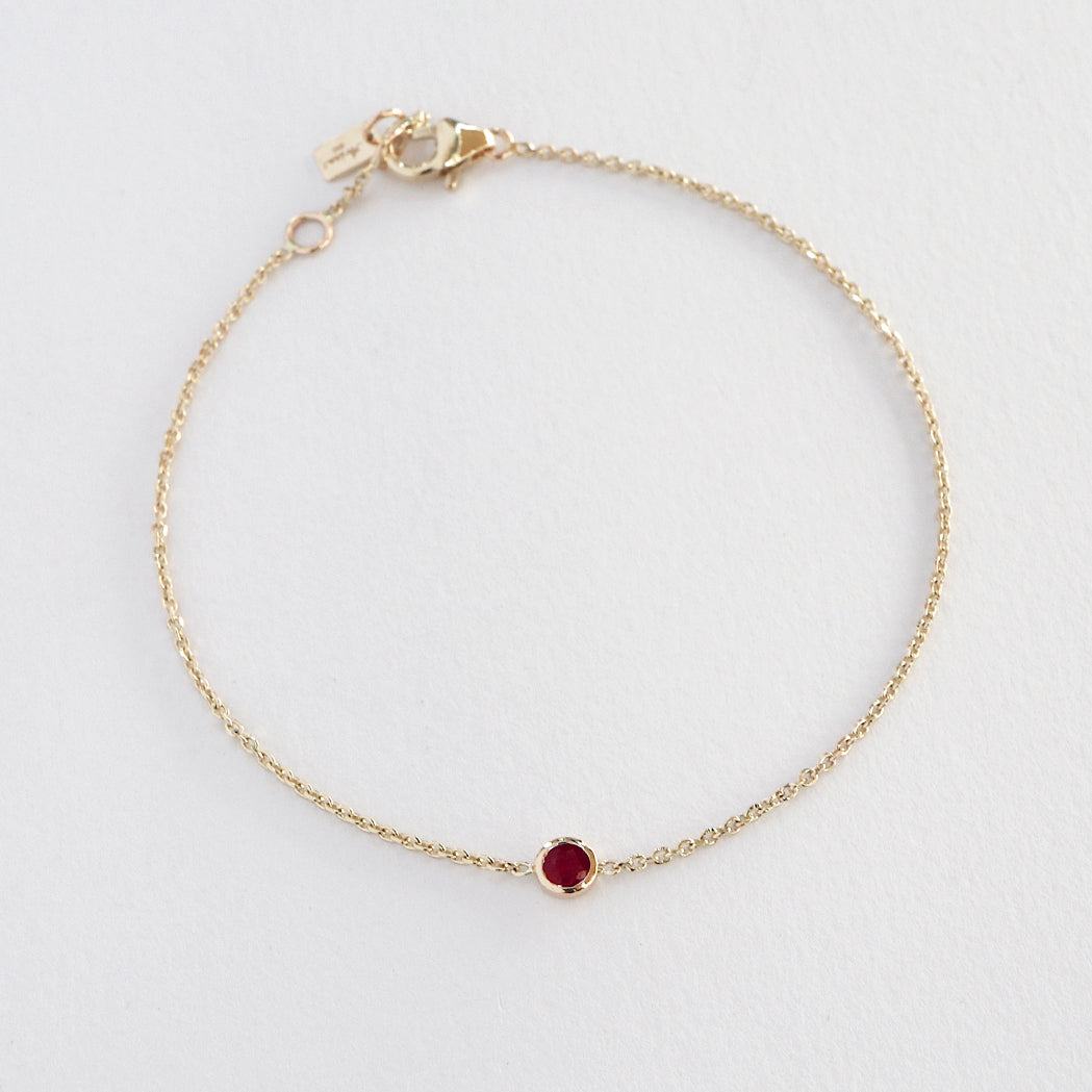 Birthstone Solitaire Bracelet - Gold & Birthstone