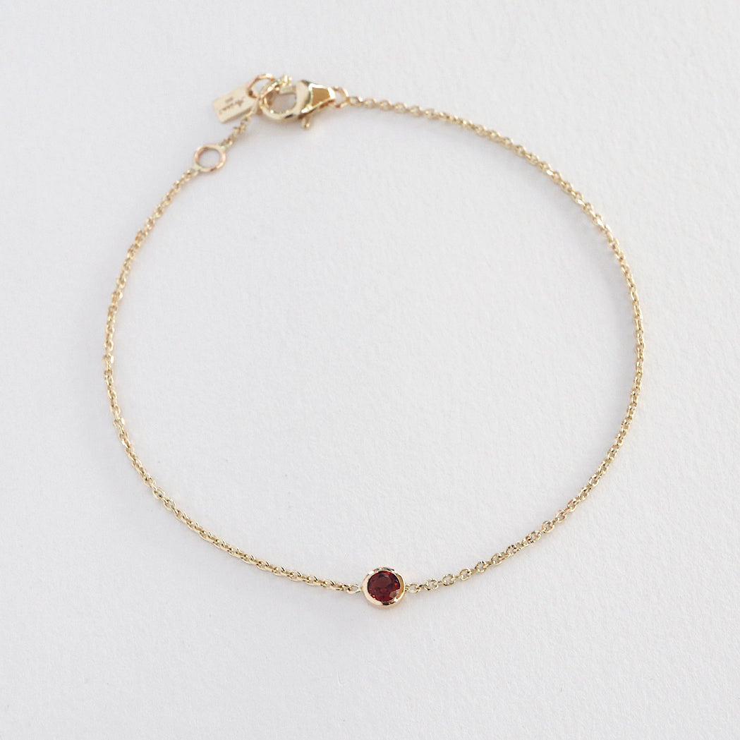 Bracelet Solitaire Birthstone - Or & Pierre de Naissance