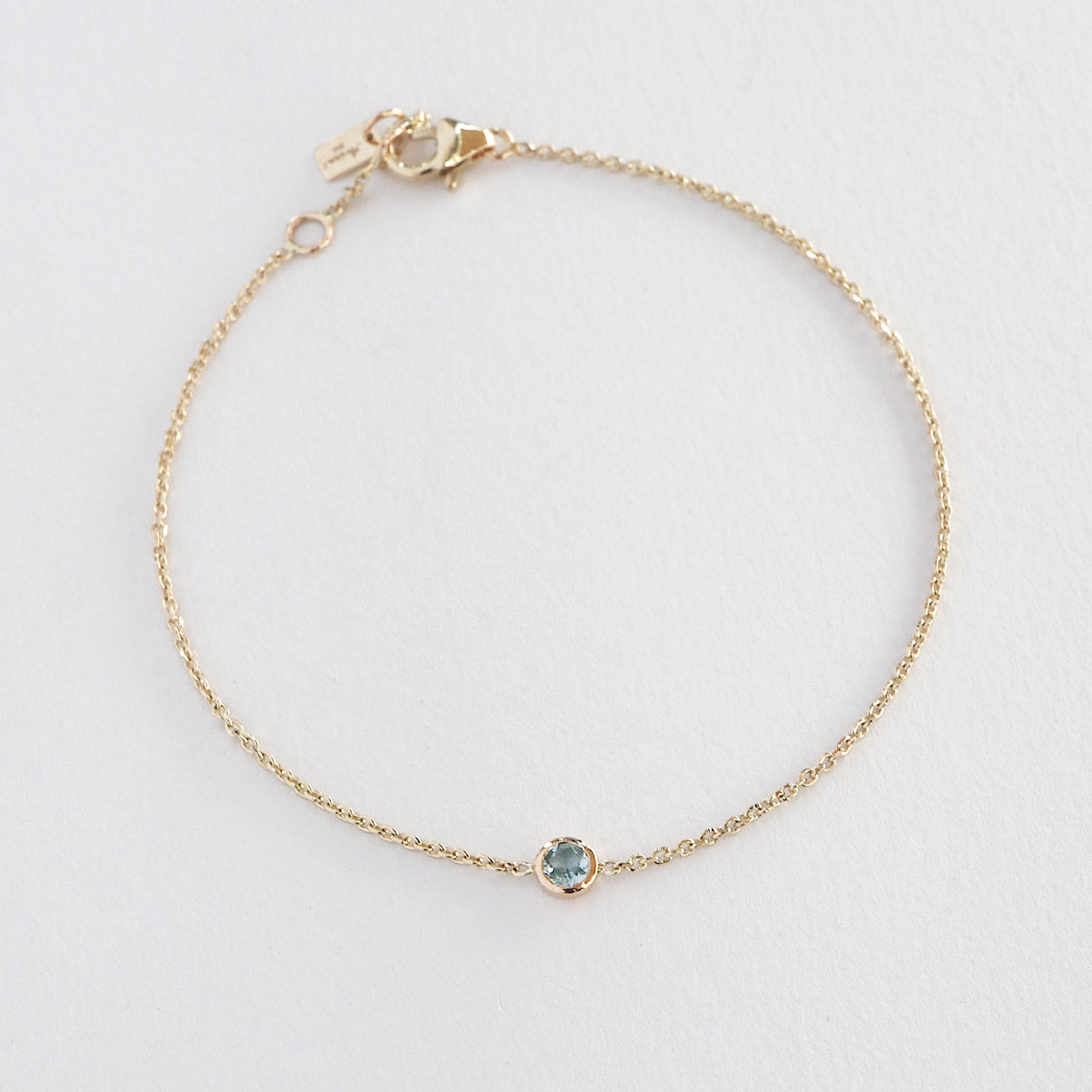 Birthstone Solitaire Bracelet - Gold & Birthstone