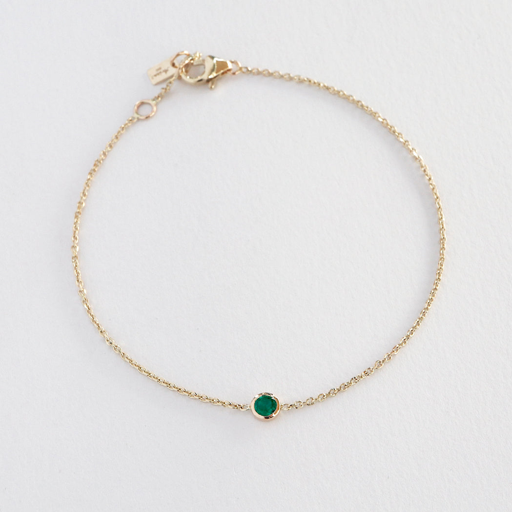 Birthstone Solitaire Bracelet - Gold & Birthstone