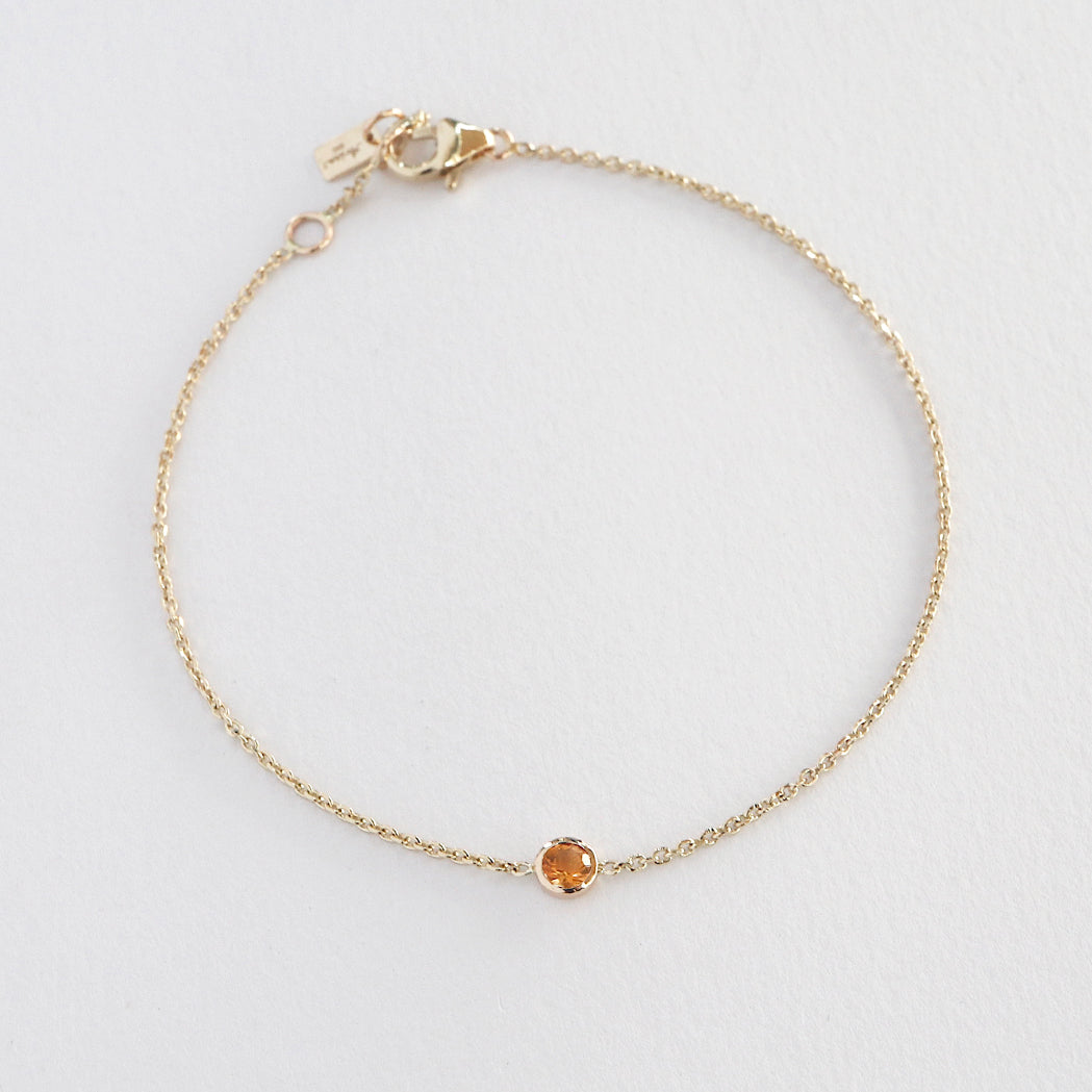 Birthstone Solitaire Bracelet - Gold & Birthstone