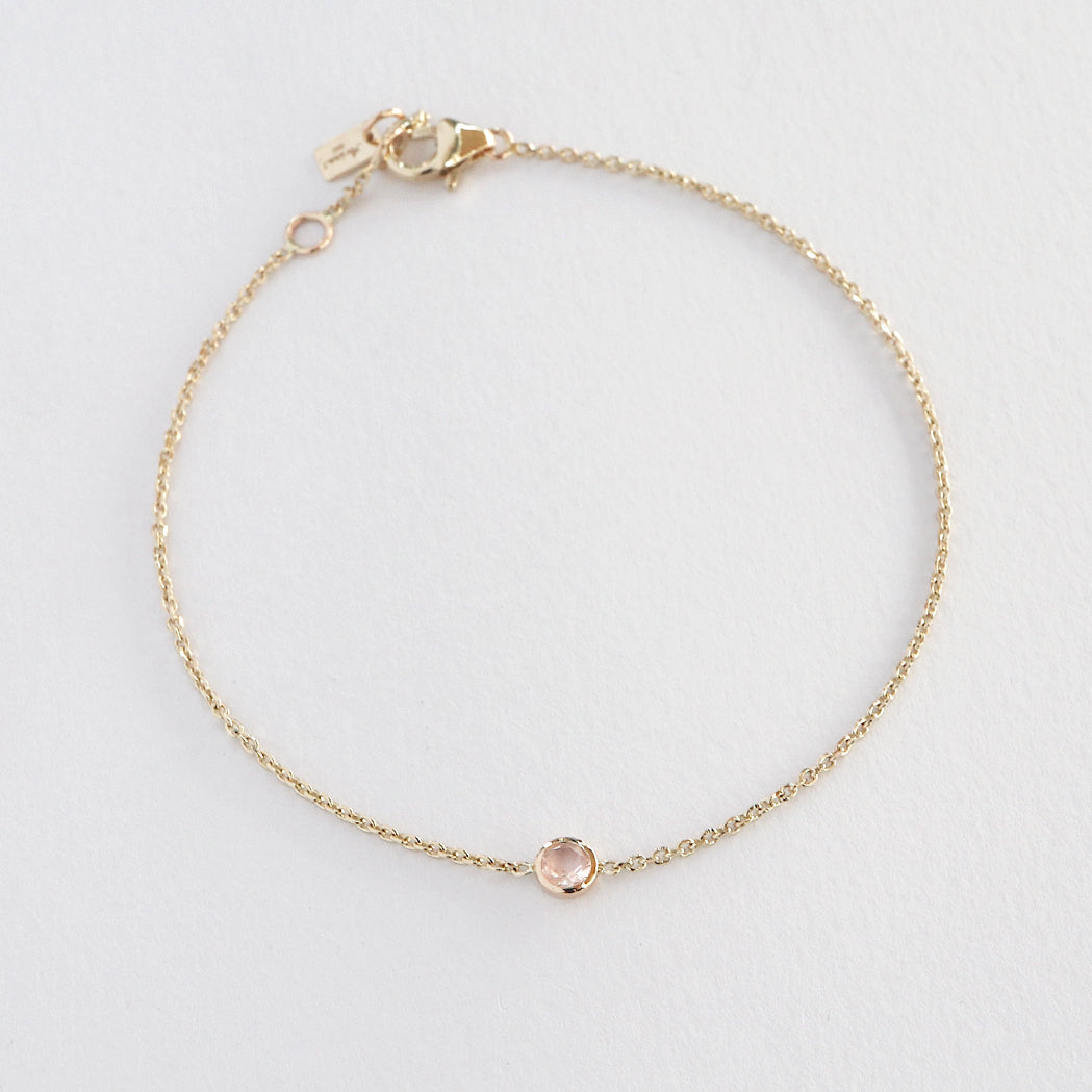 Birthstone Solitaire Bracelet - Gold & Birthstone