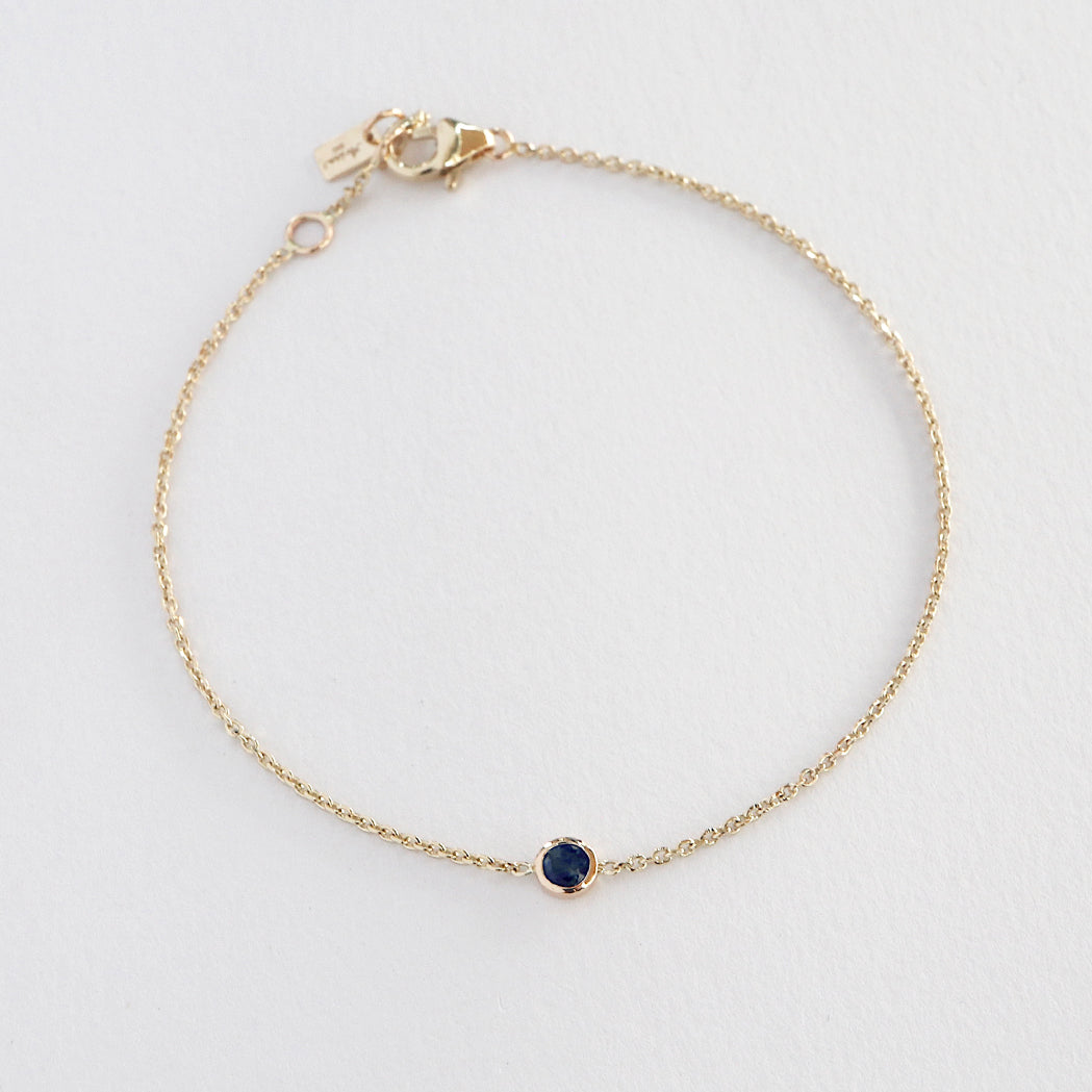 Birthstone Solitaire Bracelet - Gold & Birthstone